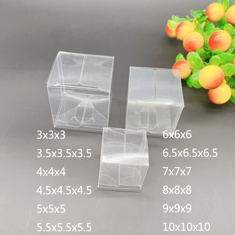 Event Party Box - 100Pcs 3-10ซม.ของขวัญพลาสติกใสโปร่งใส PVC กล่องกล่องเอนกประสงค์ของขวัญกล่องสำหรับจัดเก็บเครื่องประดับกล่อง