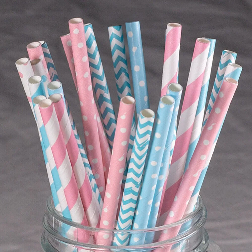 Paper Straw Color - หลอดกระดาษบรรจุจํานวนมาก 100 สีรูปแบบ - ซัพพลายเออร์ปาร์ตี้หลอดดื่มย่อยสลายได้