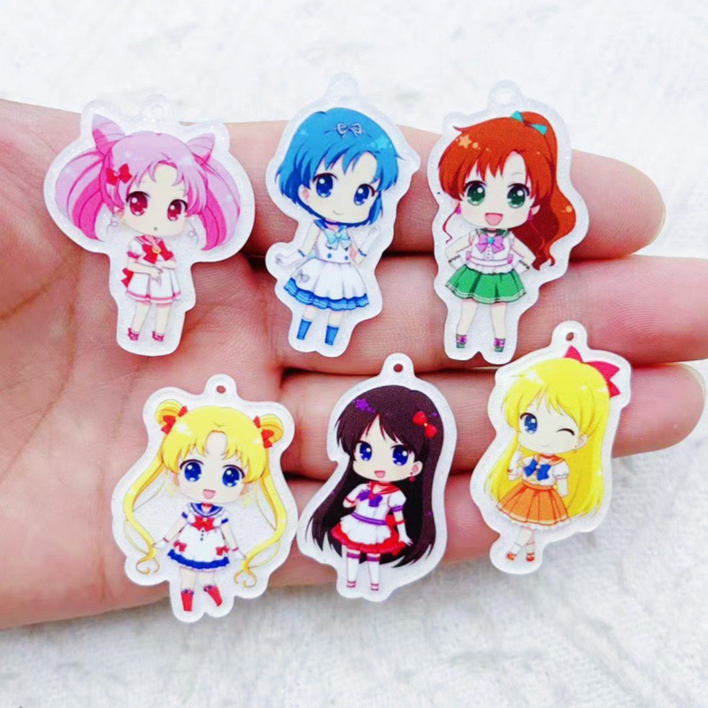 Event Party - 10 ชิ้นอะคริลิคการ์ตูนอุปกรณ์เสริมต่างหูสร้อยข้อมือพวงกุญแจ DIY จี้จี้ขนาดเล็ก