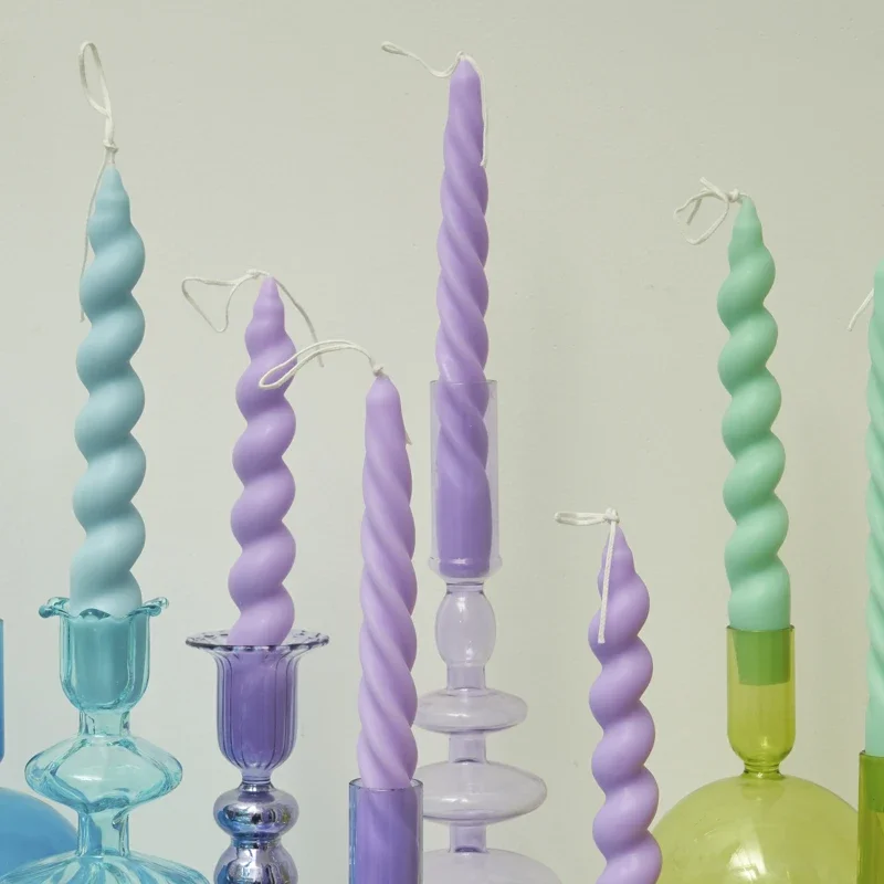 Centerpiece Stick - 2Pc Spiral เทียนเทียนหอมเทียนตกแต่งเทียนการตกแต่งบ้านตกแต่งงานแต่งงานเทียนของขวัญ