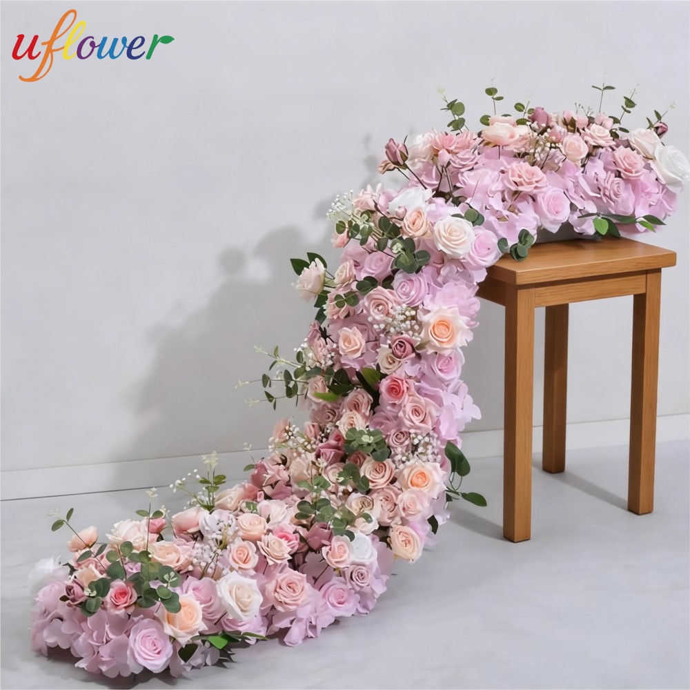 Flower Wall Panel - ดอกไม้ประดิษฐ์ Uflower แถวดอกไม้สำหรับตกแต่งงานแต่งงาน ฉากหลังดอกไม้ ผ้าปูโต๊ะดอกไม้ ของตกแต่งงานอีเว้นท์