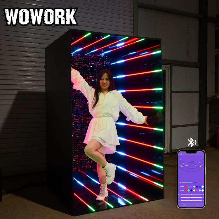 Event Party Box - WOWORK บูธถ่ายภาพแบบถอดประกอบได้ โครงโลหะ พร้อมกระจก สำหรับงานปาร์ตี้ งานพรอม
