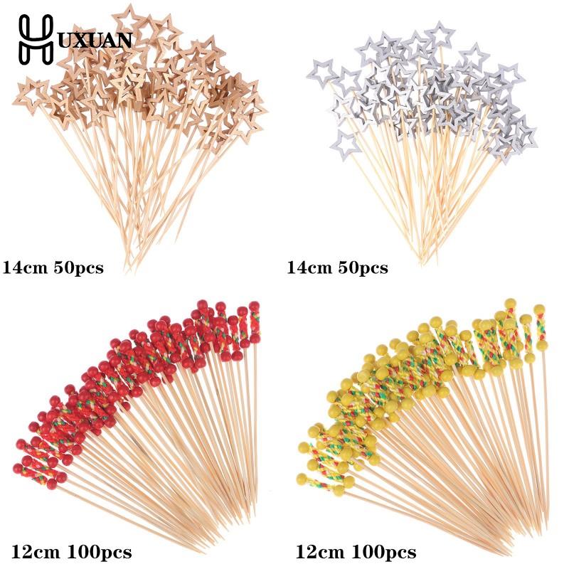 Centerpiece Stick - ปฏักไม้ไผ่แบบใช้แล้วทิ้ง50/100ชิ้นไม้สำหรับค็อกเทลอาหารบุฟเฟ่ต์ผลไม้คัพเค้กอุปกรณ์เครื่องประดับโต๊ะสำหรับงานเลี้ยง