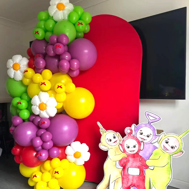 Balloon Arch Kit - ซุ้มลูกโป่งธีมเทเลทับบี้ส์ แบบโซ่ ทำจากฟอยล์ไมลาร์ ติงกี้ วิงกี้ ดิปซี