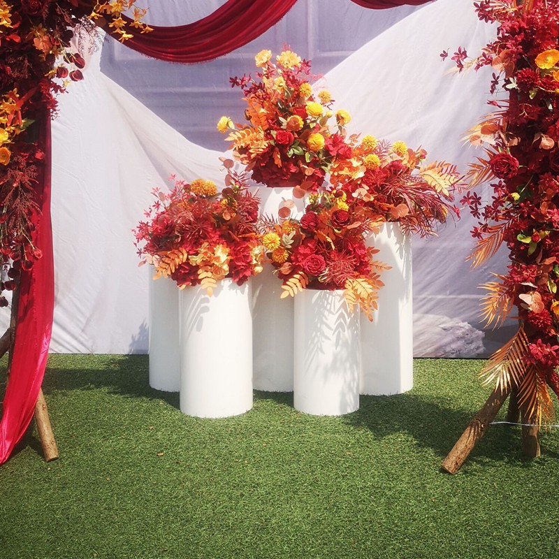Dessert Table Backdrop - ตารางขนมหวานตารางเค้กวันเกิดงานแต่งงานตกแต่งตกแต่งรอบฉากหลังฐานสีขาวกระบอกขาตั้ง