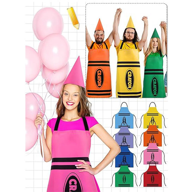 Party Hat Cone - ชุดตุ๊กตาโนมธีมสีสันสดใส - ผ้ากันเปื้อนและหมวกทรงกรวยสำหรับงานวันเกิดเด็ก คอสเพลย์ แต่งตัว และอุปกรณ์กิจกรรมศิลปะ