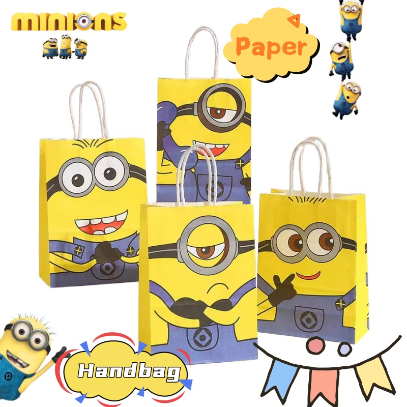 Party Favor Bag - 20 ชิ้น เดสปิคเบิล มี มินเนียนถุงของขวัญกระดาษสำหรับงานปาร์ตี้วันเกิด ถุงบรรจุภัณฑ์ของขวัญน่ารัก