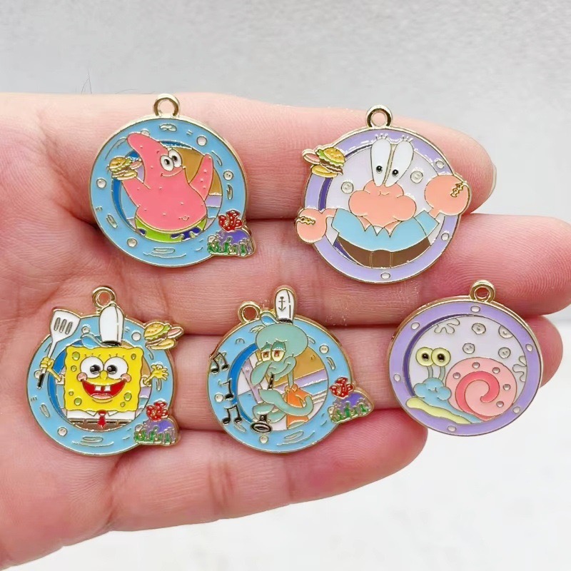 Event Party - จี้โลหะผสมลายการ์ตูนอนิเมะรูปหยดน้ำ 10 ชิ้น, อุปกรณ์ DIY สำหรับพวงกุญแจและจี้กระเป๋า