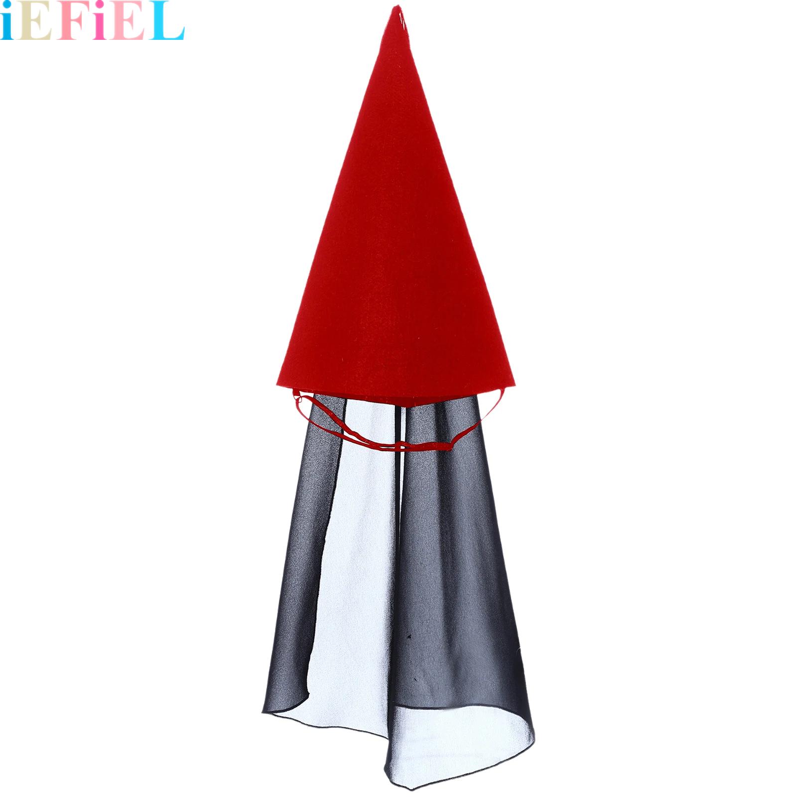 Party Hat Cone - หมวกฮেนนินสไตล์ยุคกลางสำหรับผู้หญิง 1 ชิ้น พร้อมผ้าคลุม หมวกทรงกรวยแหลม สำหรับงานปาร์ตี้ฮาโลวีน