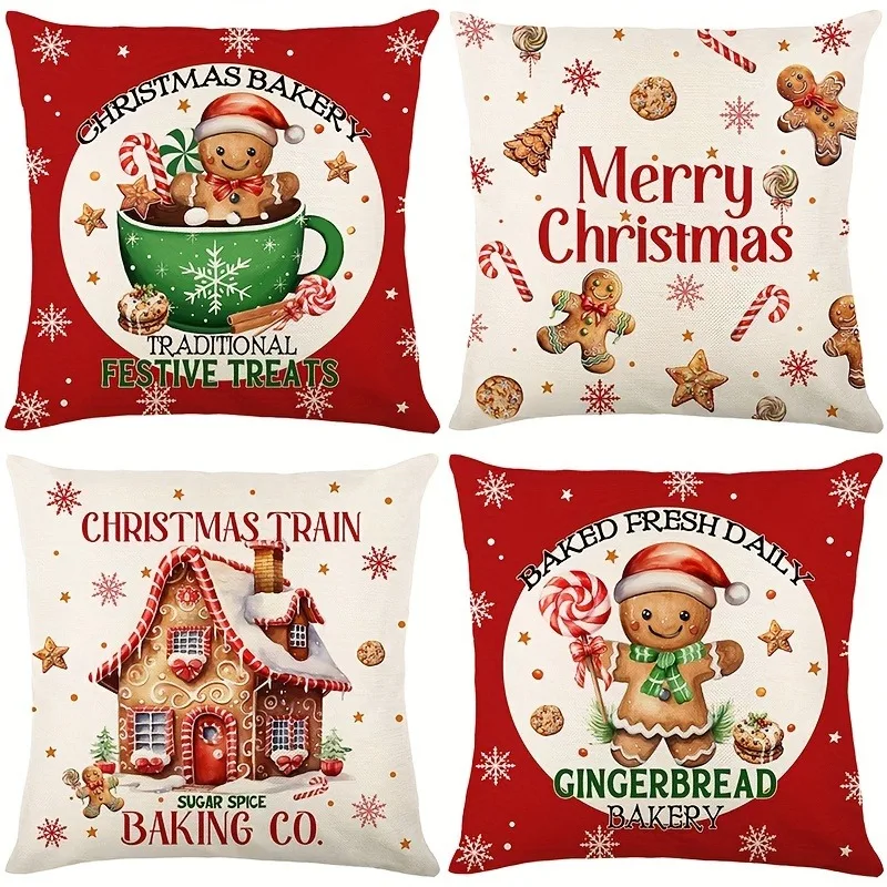Cotton Candy Cone - ตกแต่งคริสต์มาสปลอกหมอน Gingerbread Man Candy Christmas Stick
