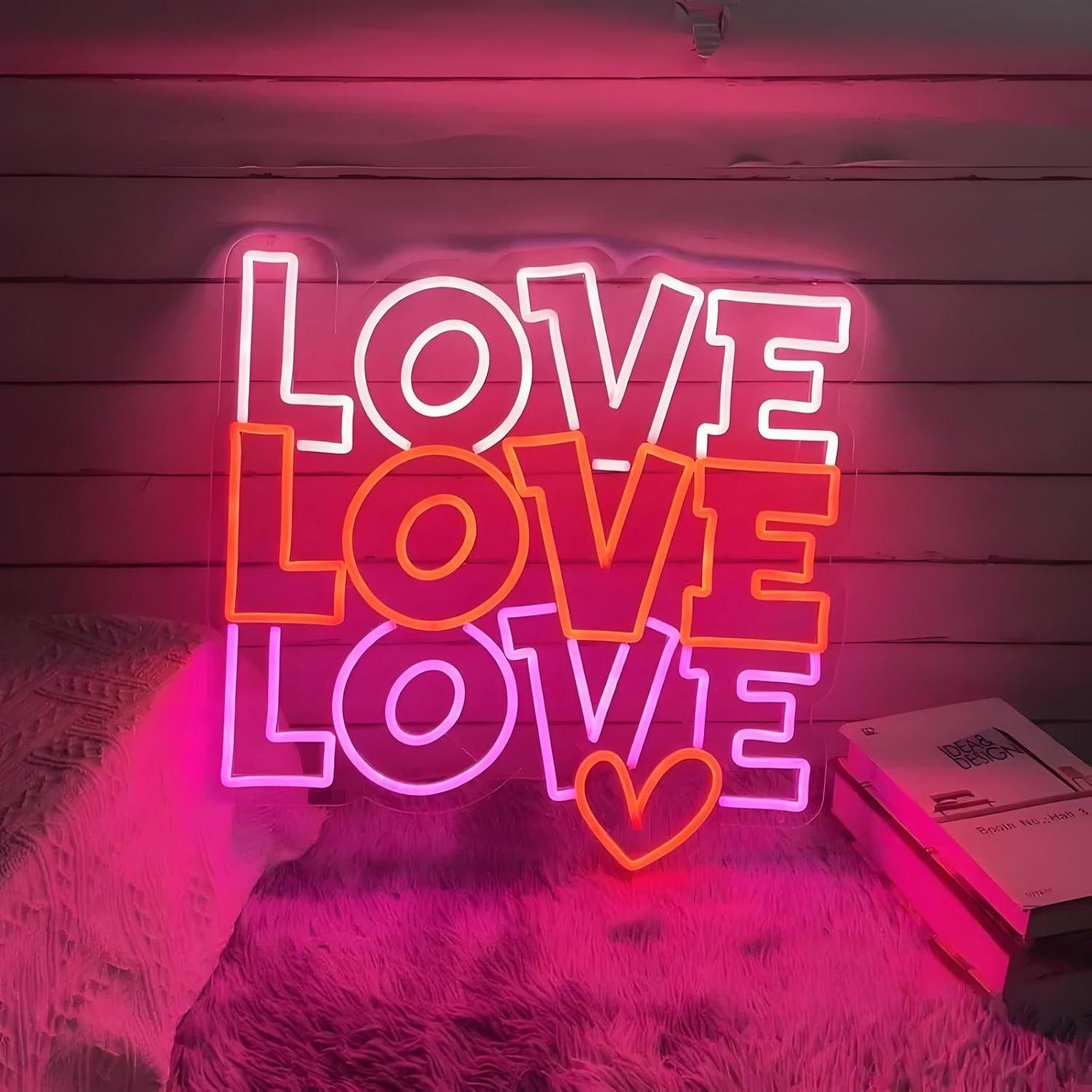 Neon Sign Party - ป้ายไฟนีออนรูปหัวใจ ไฟ LED ปรับความสว่างได้ ใช้พอร์ต USB