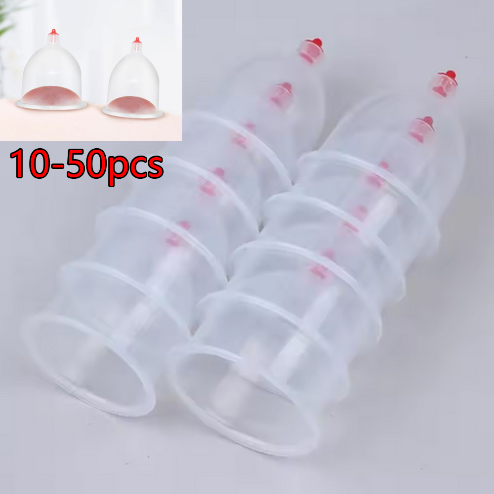 Plastic Cup 50Pcs - 10-50 ชิ้น 2 ขนาด ถ้วยนวดแบบพกพาสำหรับการดูแลสุขภาพใช้พลาสติกแบบใช้แล้วทิ้งสูญญากาศดูดความงามสปาอุปกรณ์นวด