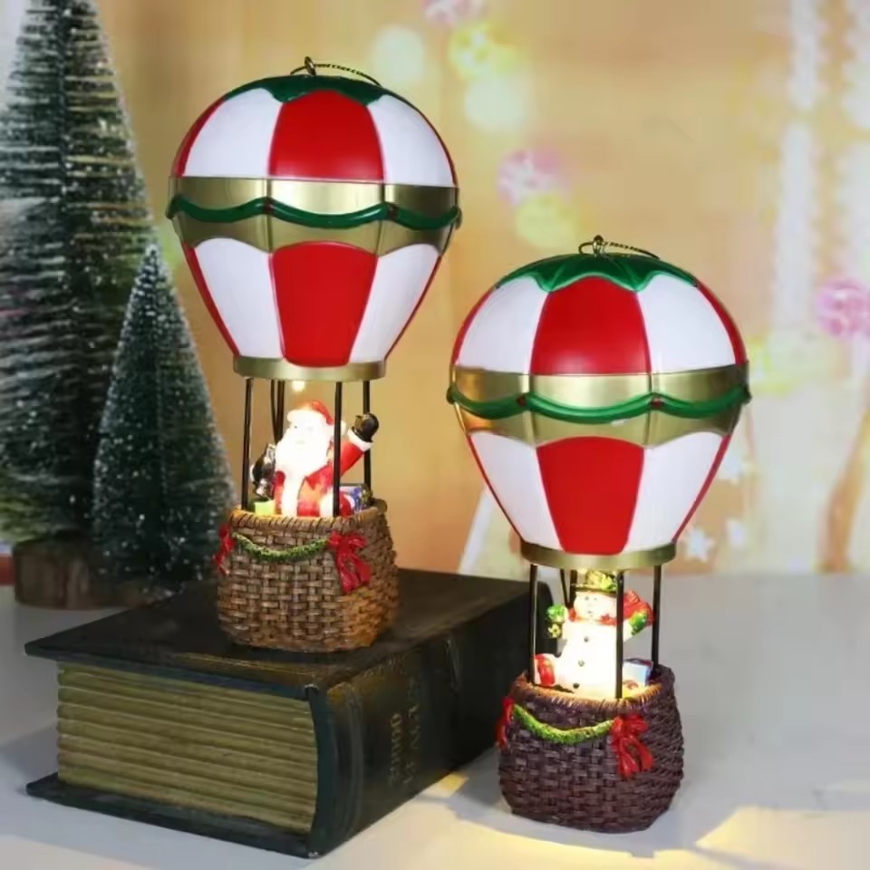 Led Balloon Light - เครื่องประดับเรืองแสงคริสต์มาส ซานตาคลอส มนุษย์หิมะ บอลลูนลมร้อนพร้อมไฟ LED เครื่องประดับต้นคริสต์มาส