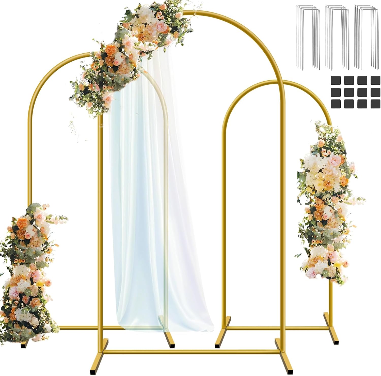 Balloon Arch Kit - ชุดขาตั้งฉากหลังโลหะทรงโค้ง Hemmotop 3 ชิ้น ขนาด 6