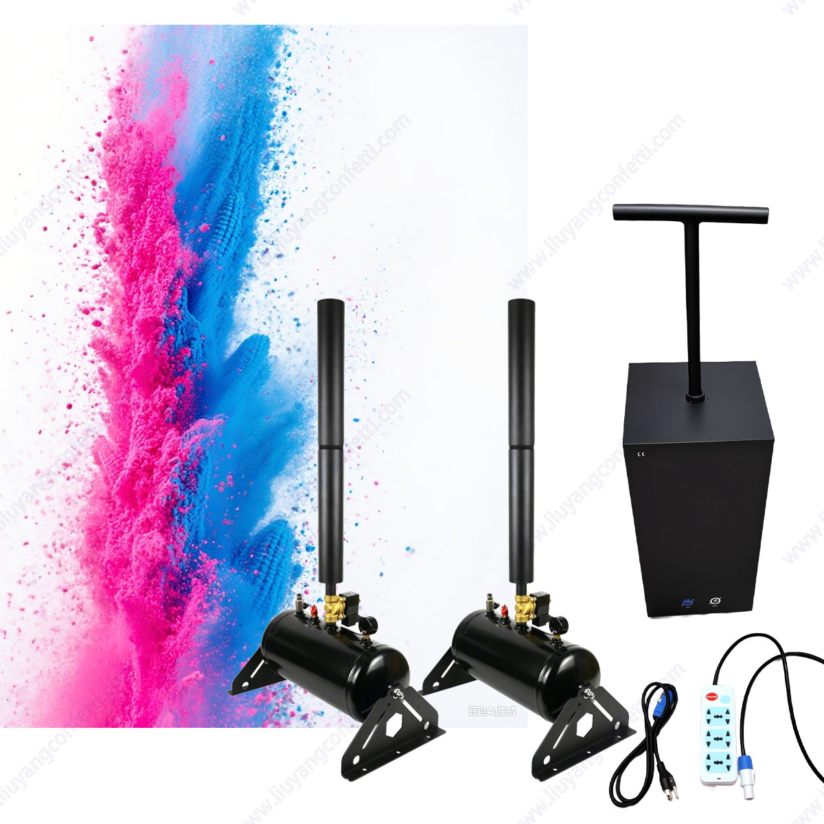 Confetti Cannon Tube - Confetti Streamer เครื่องอาบน้ําเด็กคอมเพรสเซอร์ air CO2 Blaster