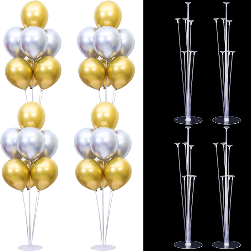 Balloon Arch Kit - 2/4 ชุด Holiday Party ตารางบอลลูนยืนพลาสติกใสผู้ถือบอลลูนคอลัมน์ Arch