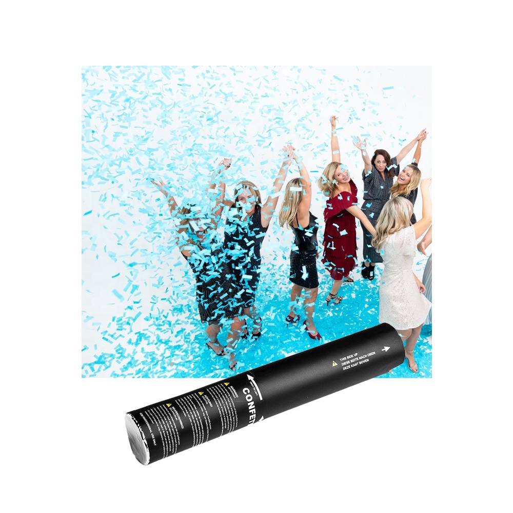 Confetti Cannon Tube - ปืนยิงกระดาษคอนเฟตติสีฟ้าชมพู 4 ชิ้น สำหรับงานเปิดเผยเพศเด็กชายหญิง ของตกแต่งงานแต่งงาน งานเฉลิมฉลอง