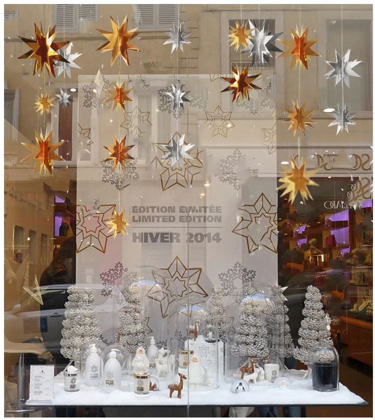 2 M Gold Silver 3D Star Paper  - Party Banner Gold บทวิจารณ์และราคา
