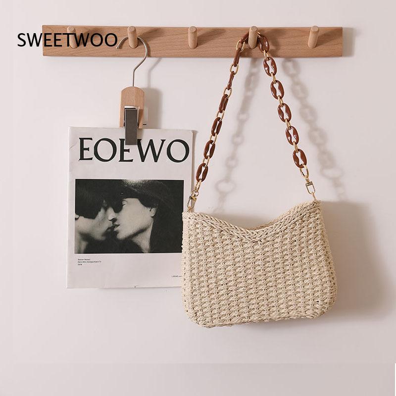 กระเป๋าสะพายไหล่สานสีพื้นแบบโป - Paper Straw Color บทวิจารณ์และราคา