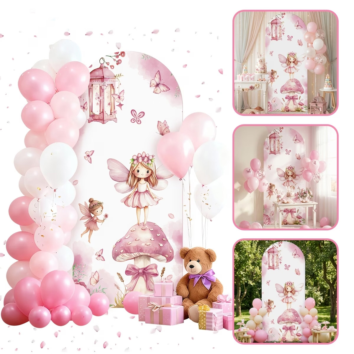ฉากหลังนางฟ้าและเห็ด ตกแต่งโต๊ - Dessert Table Backdrop บทวิจารณ์และราคา