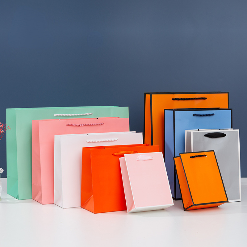 ถุงกระดาษพกพาของขวัญสีทึบ1ชิ้น - Event Party Shop บทวิจารณ์และราคา