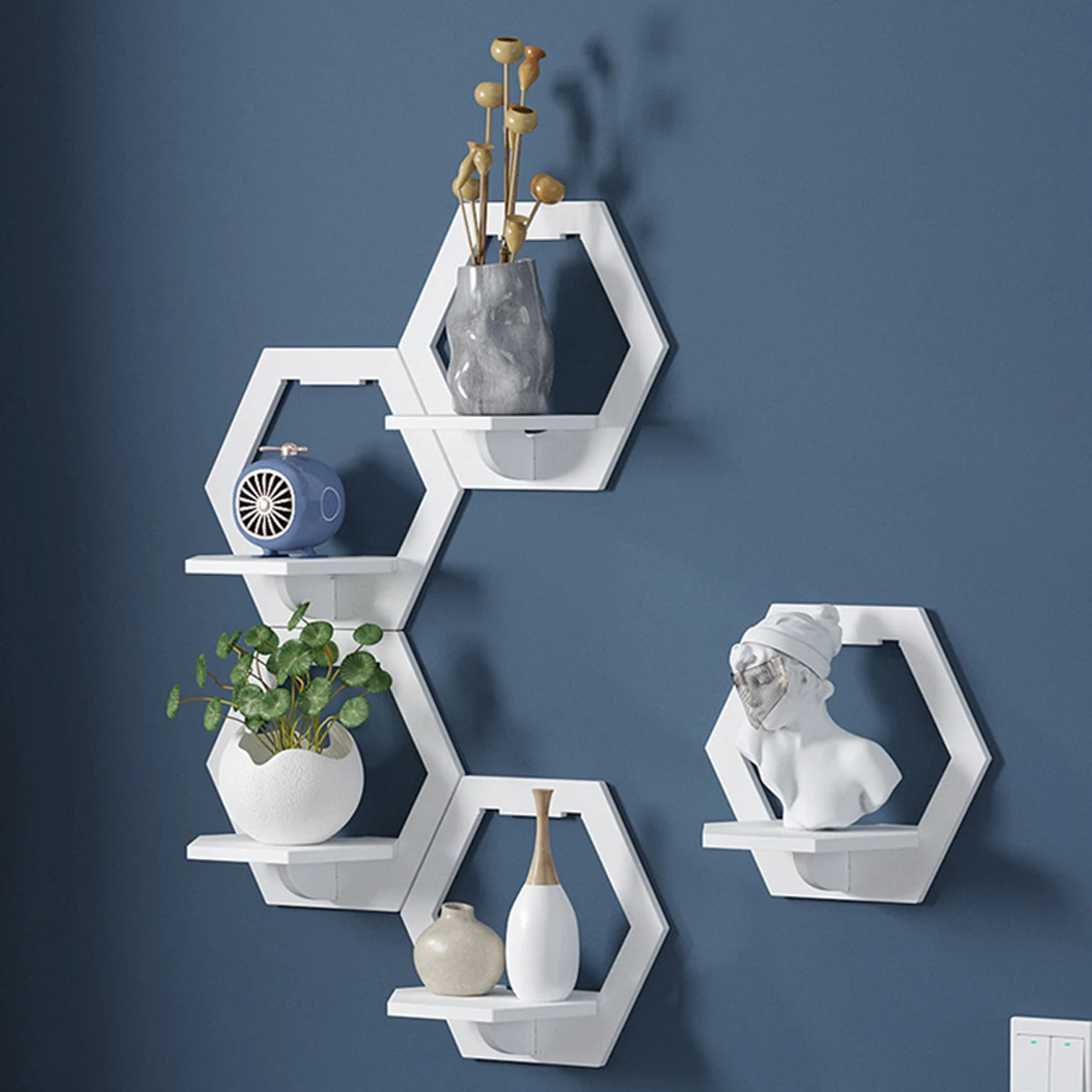 3 ชิ้นหกเหลี่ยมชั้นวาง Punch ฟ - Flower Wall Panel บทวิจารณ์และราคา