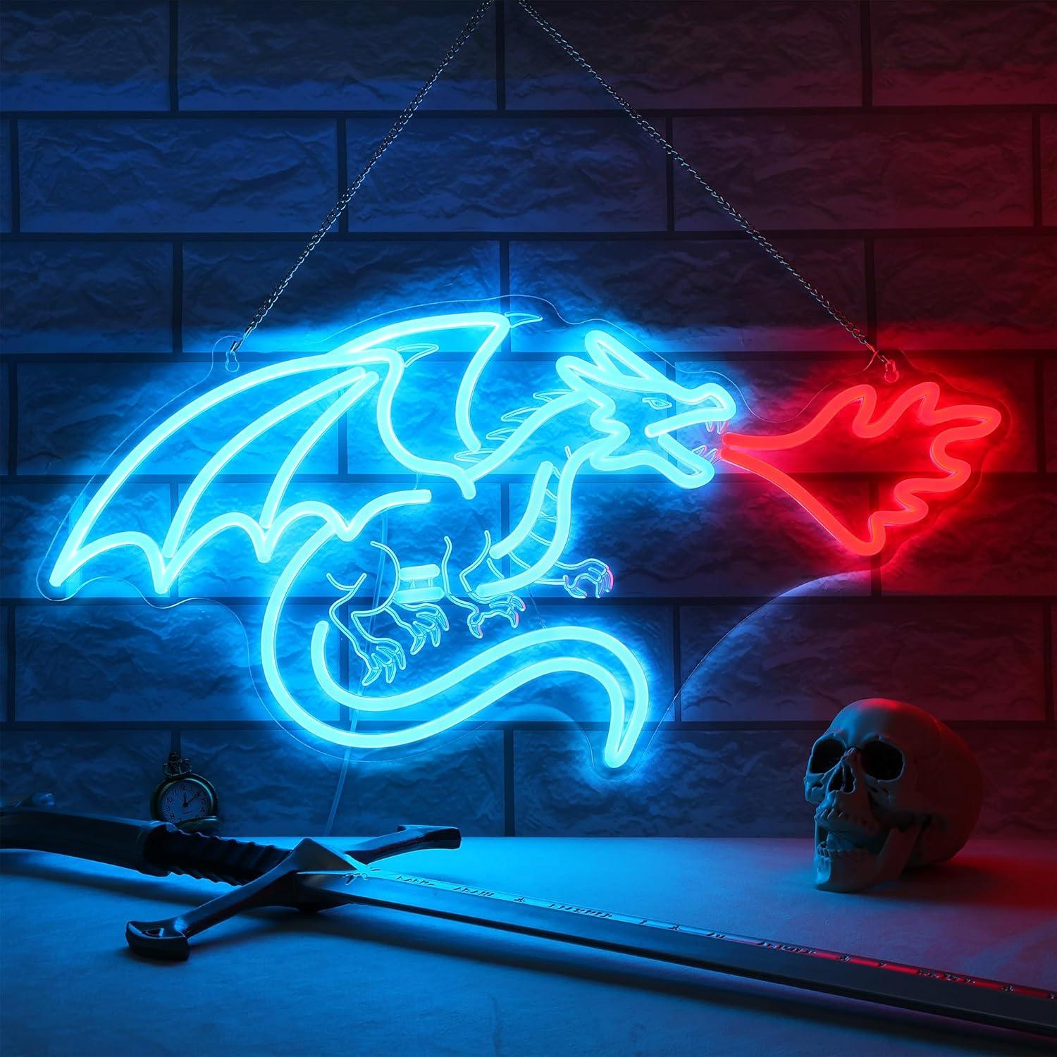 ป้ายไฟนีออนรูปมังกร LED ปรับคว - Neon Sign Party บทวิจารณ์และราคา