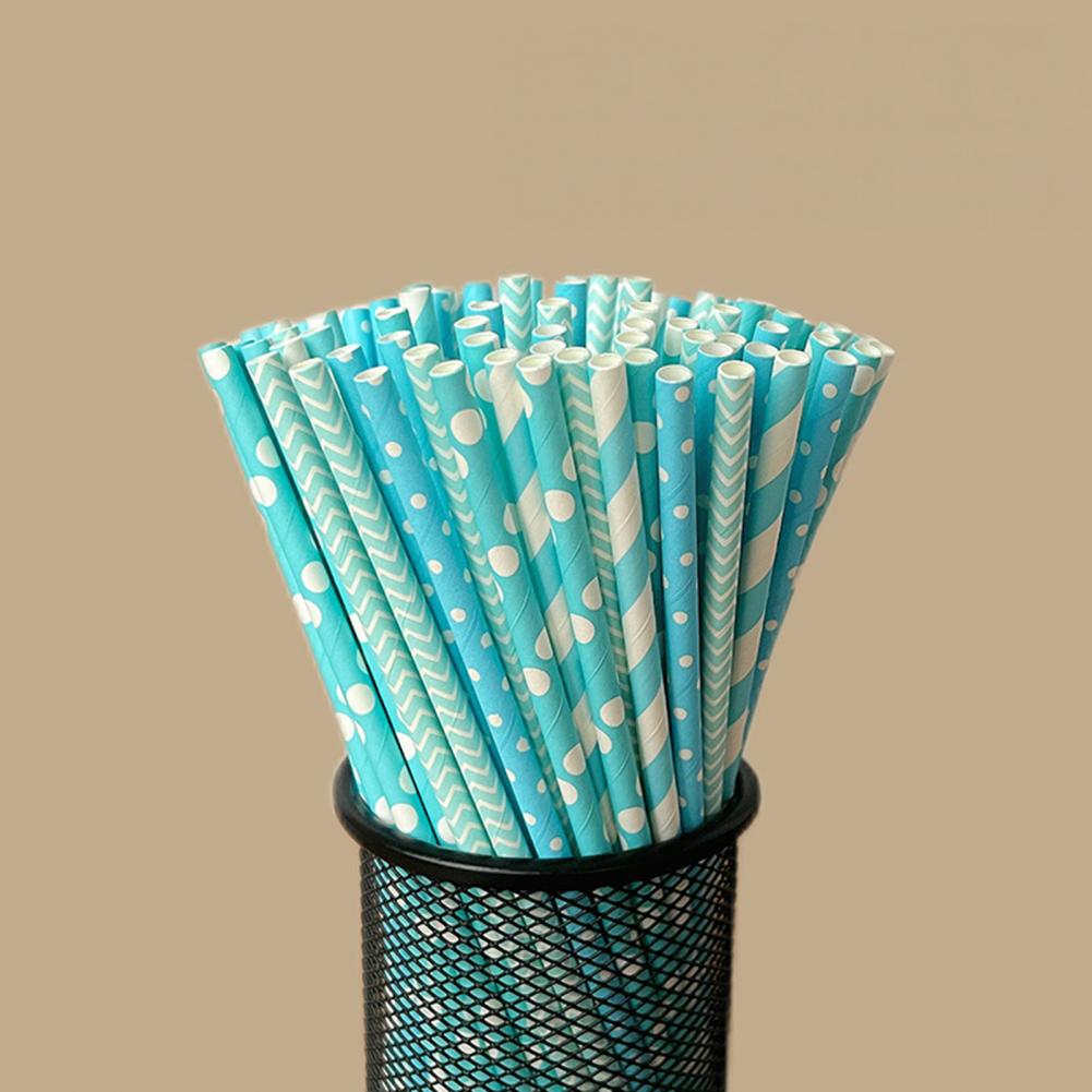 100 ชิ้น หลอดดูดน้ำพิมพ์ลายสีส - Paper Straw Color บทวิจารณ์และราคา
