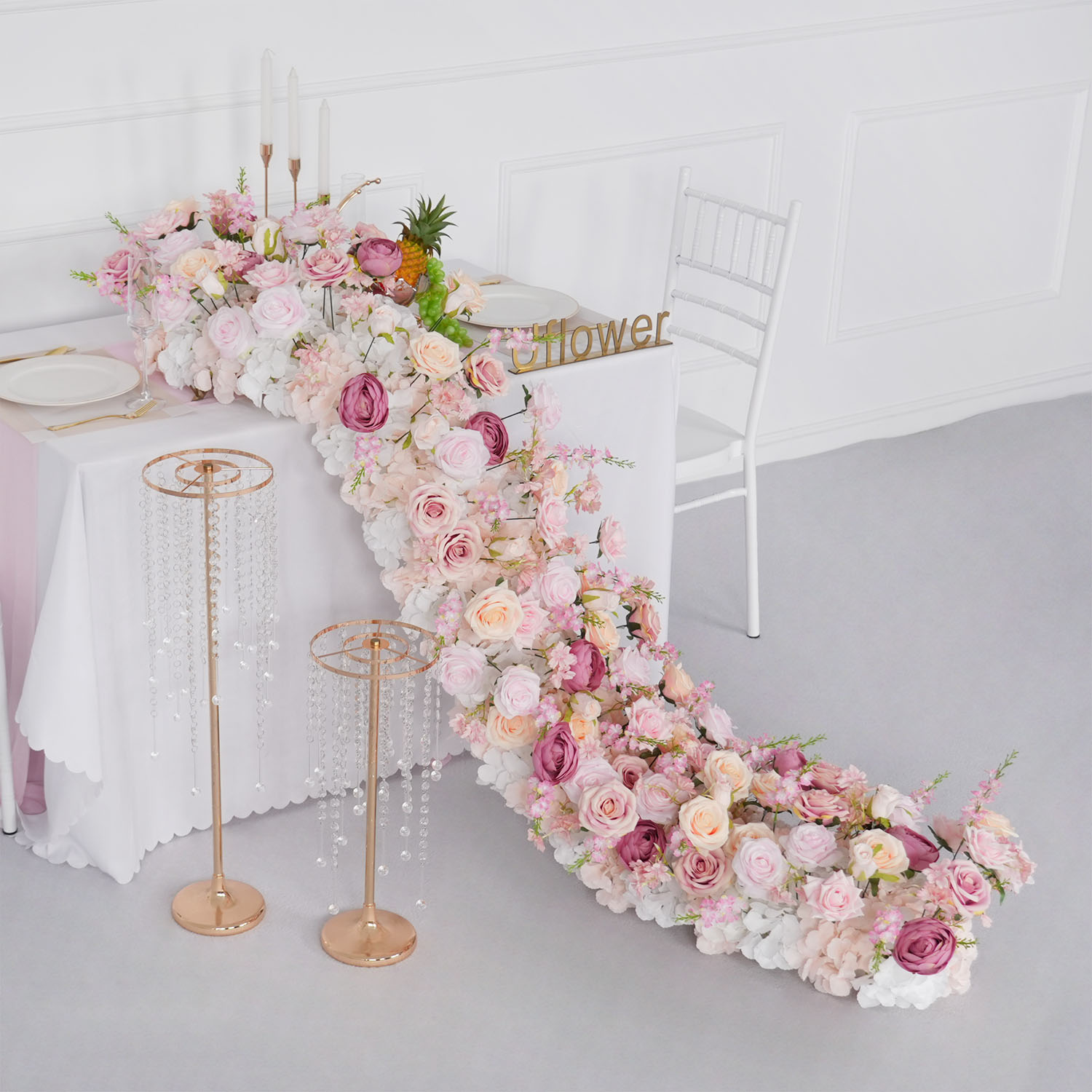 Uflower หรูหราประดิษฐ์ดอกไม้แถ - Flower Wall Panel บทวิจารณ์และราคา