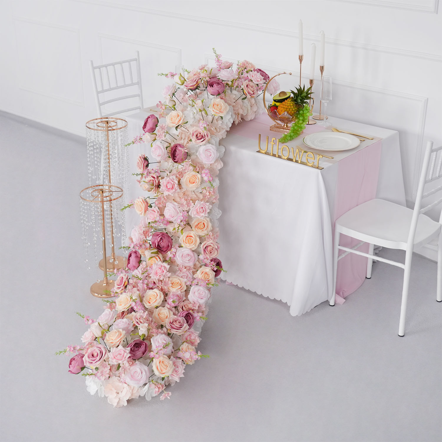 Uflower หรูหราประดิษฐ์ดอกไม้แถ - Flower Wall Panel บทวิจารณ์และราคา