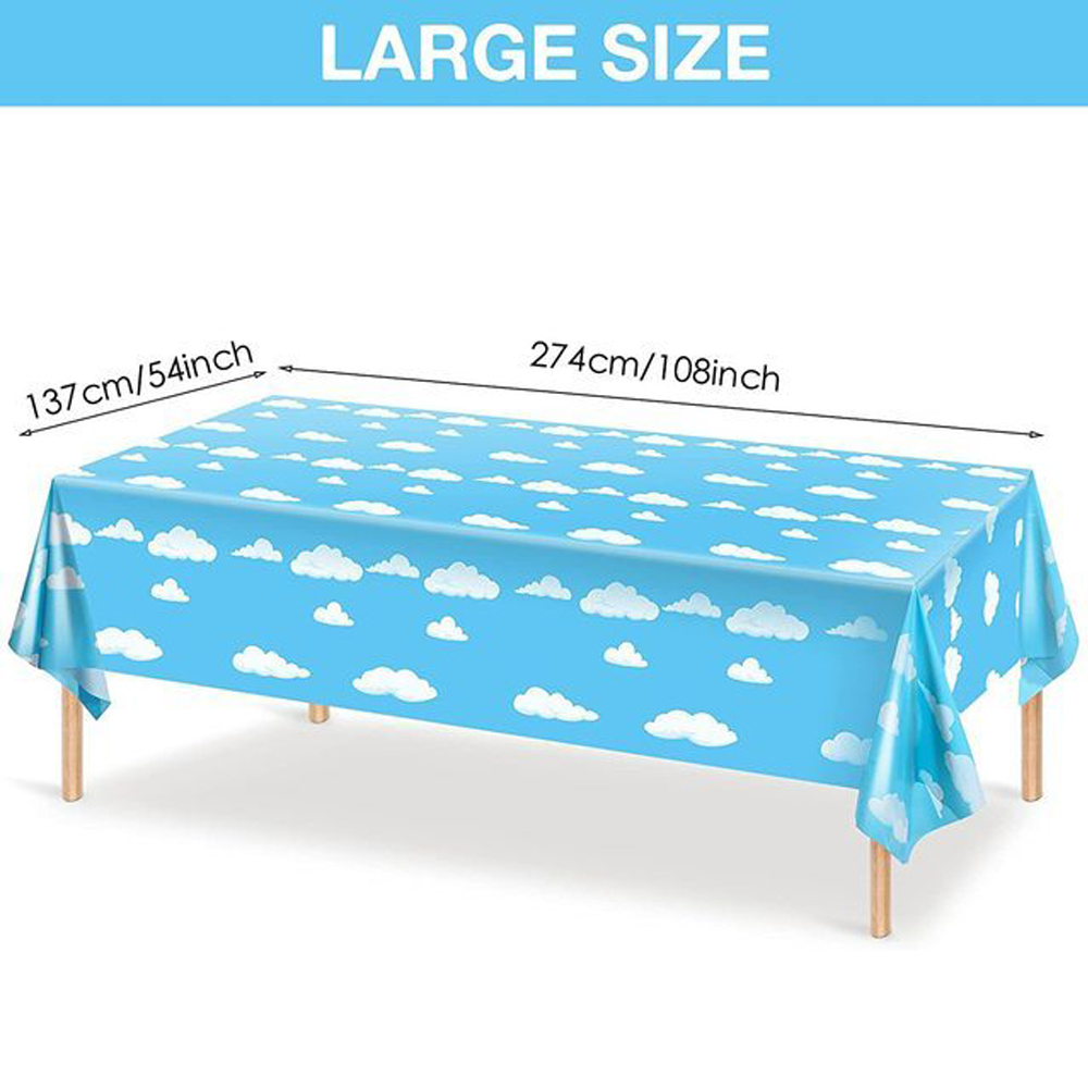 ผ้าปูโต๊ะลายวัวสีฟ้าท้องฟ้าและ - Table Cloth Disposable บทวิจารณ์และราคา
