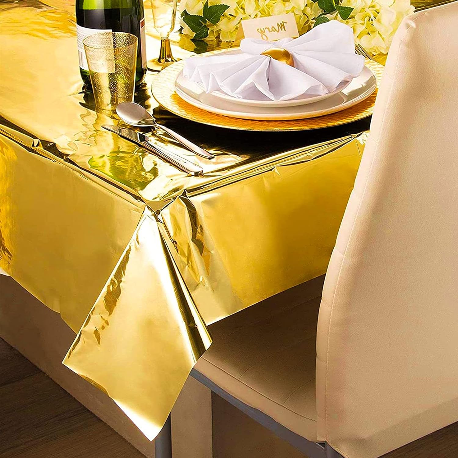 ผ้าปูโต๊ะแบบใช้แล้วทิ้งสีเงินท - Table Cloth Disposable บทวิจารณ์และราคา