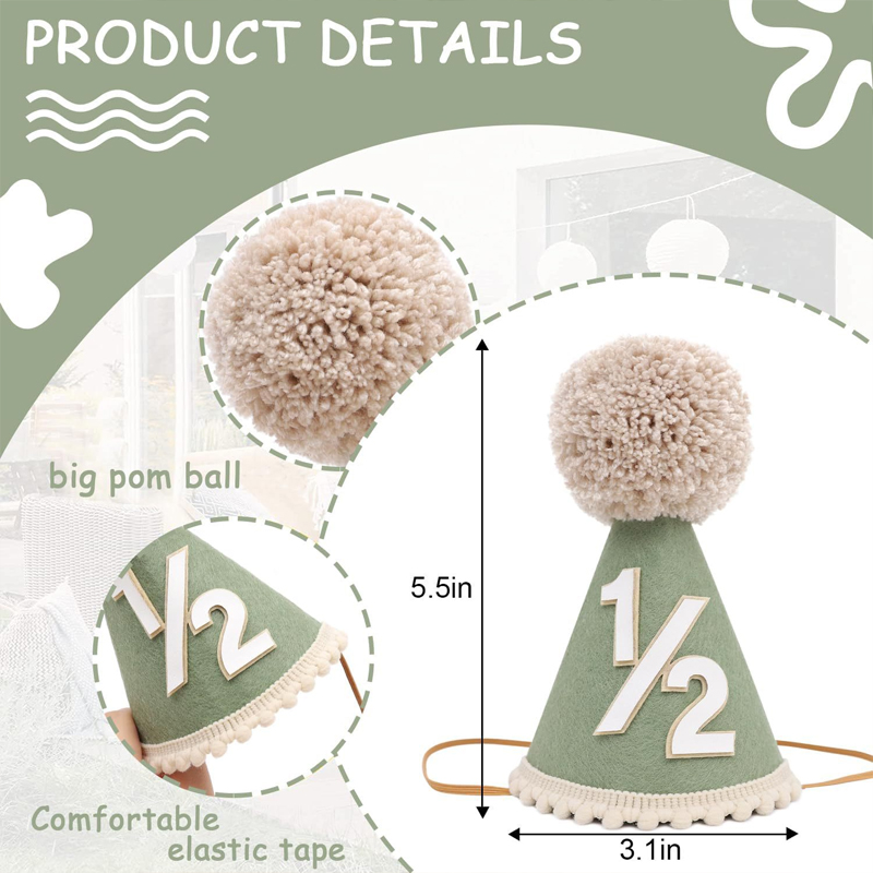 1/2 หมวกวันเกิดมินิกรวยหมวกสํา - Party Hat Cone บทวิจารณ์และราคา