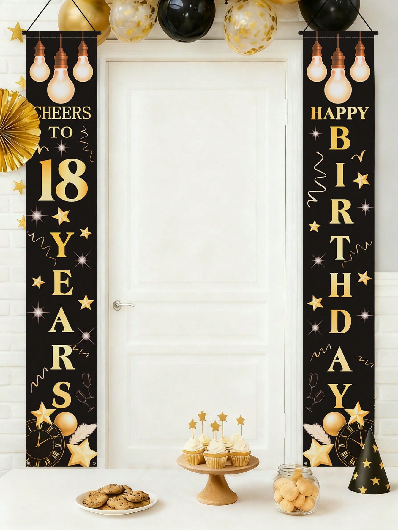 ป้ายฉลองวันเกิดครบรอบ 18 ปี 1  - Party Banner Gold บทวิจารณ์และราคา