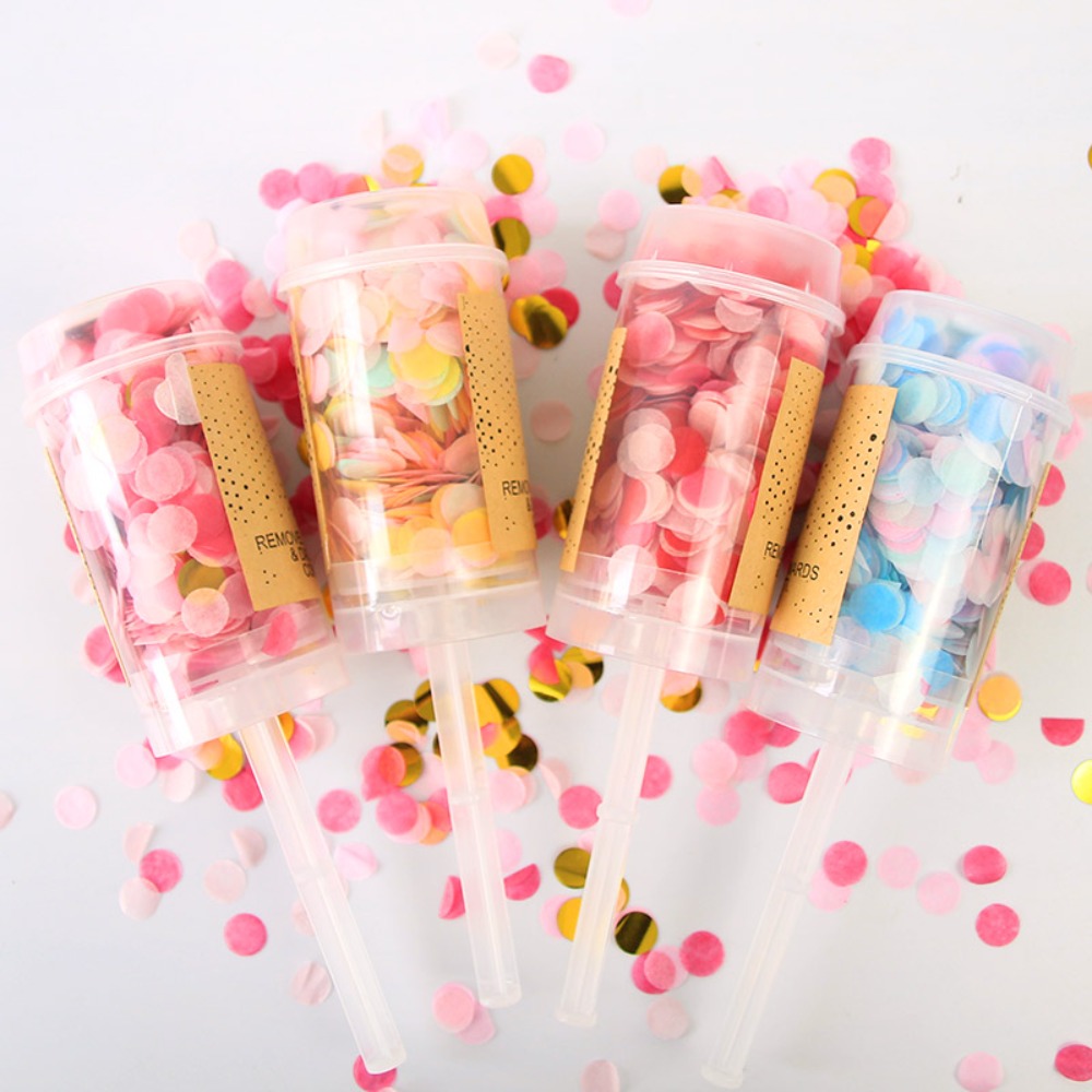 ลูกปาแบบดันทรงทรงกลม1ชิ้นป๊อปเ - Confetti Cannon Tube บทวิจารณ์และราคา