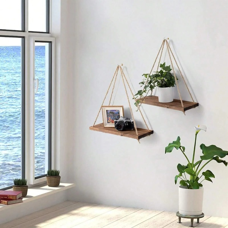1PC ไม้ Swing แขวนเชือกกัญชาชั - Flower Wall Panel บทวิจารณ์และราคา