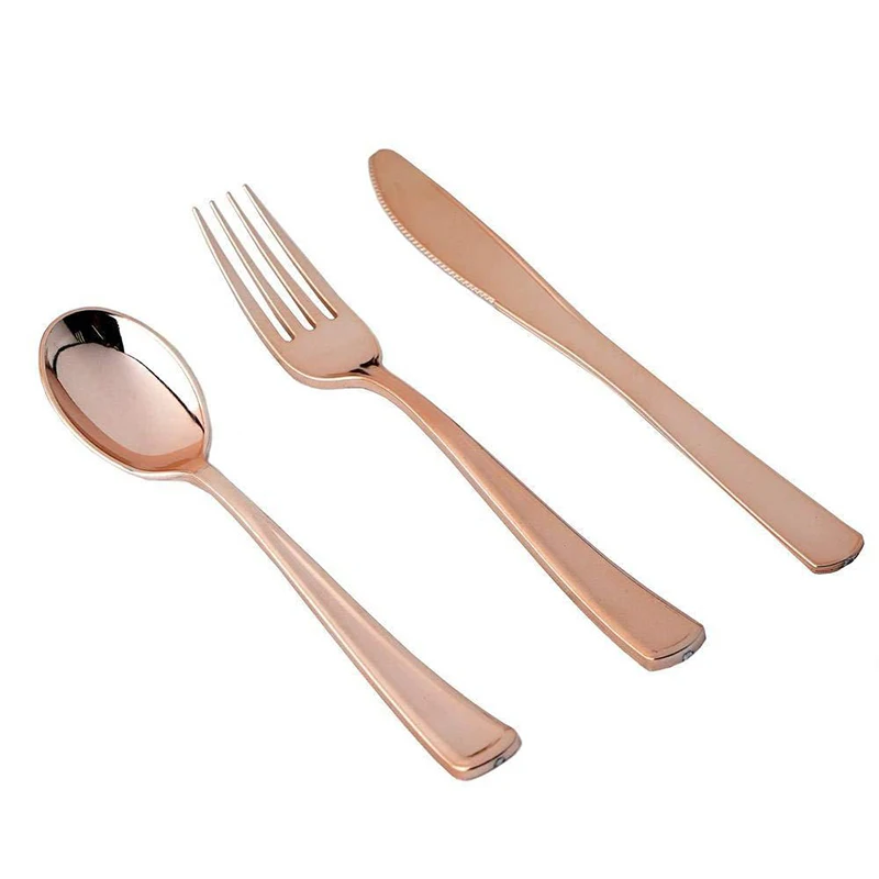 Rose Gold Party ชุดตารางผ้ามีด - Paper Straw Color บทวิจารณ์และราคา