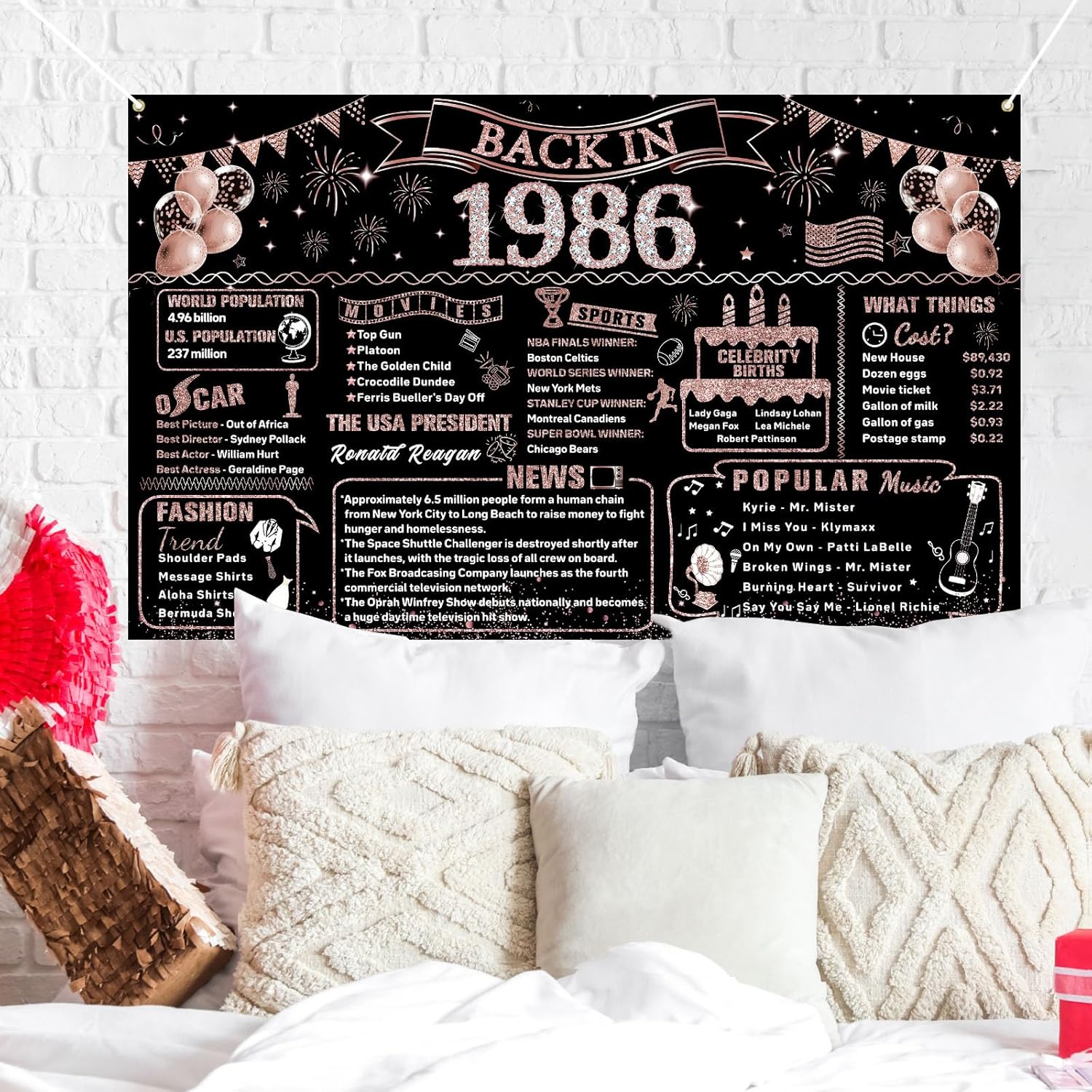 ของตกแต่งวันเกิดครบรอบ 40 ปีสำ - Party Banner Gold บทวิจารณ์และราคา