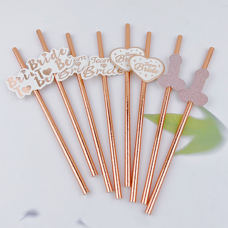 หลอดทองคำสีกุหลาบสำหรับเจ้าสาว - Paper Straw Color บทวิจารณ์และราคา