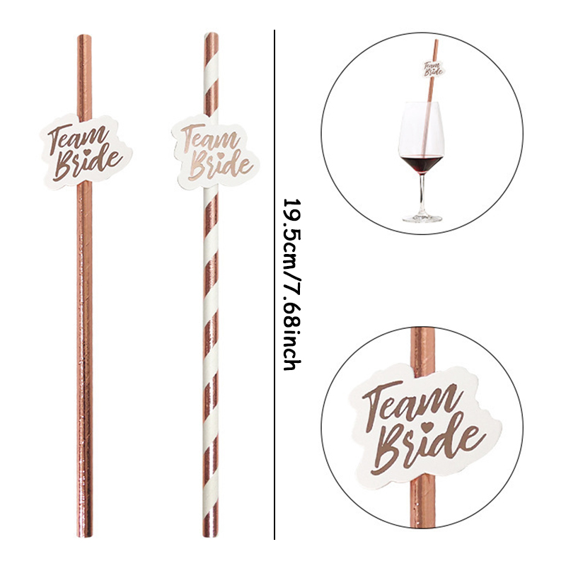 หลอดทองคำสีกุหลาบสำหรับเจ้าสาว - Paper Straw Color บทวิจารณ์และราคา