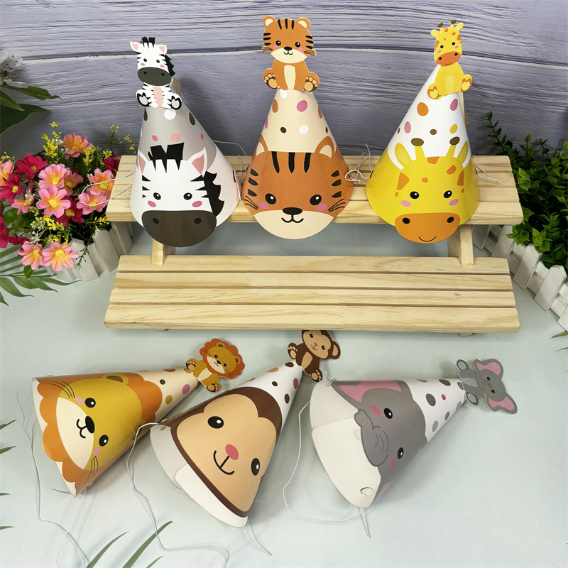 หมวกกระดาษรูปสัตว์ป่า 6 ชิ้น ช - Party Hat Cone บทวิจารณ์และราคา