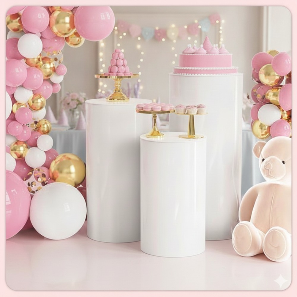 ขาตั้งทรงกระบอกสีขาว 3/5 ชิ้น, - Event Party บทวิจารณ์และราคา