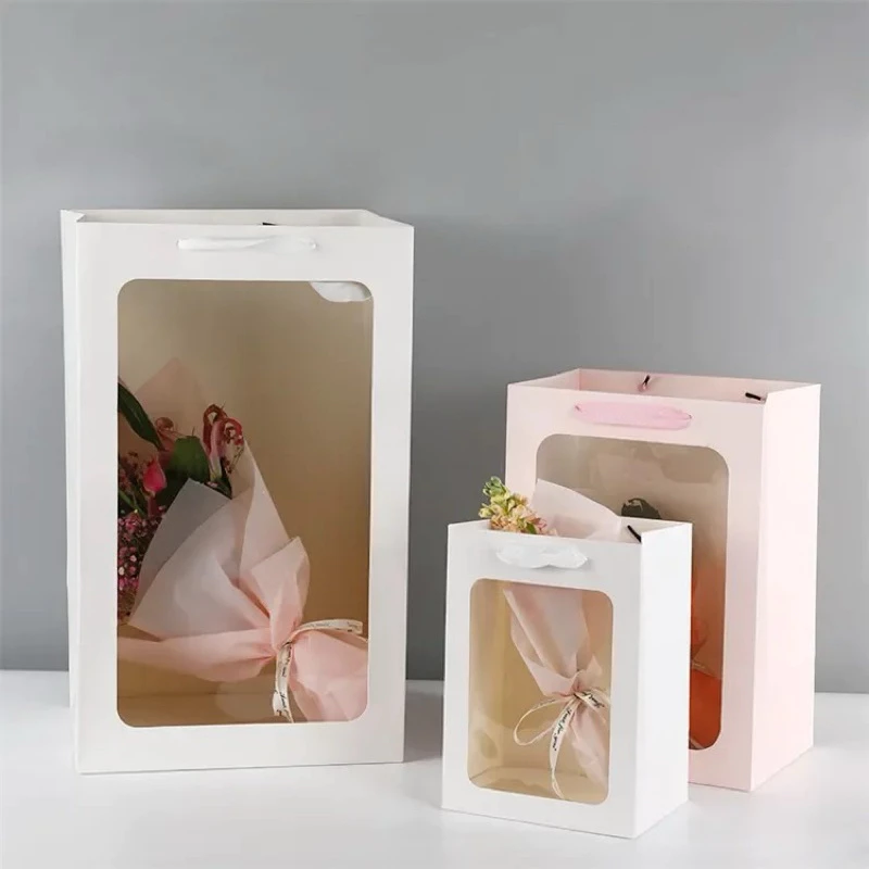กระดาษคราฟท์ดอกไม้ Tote กระเป๋ - Event Party Box บทวิจารณ์และราคา