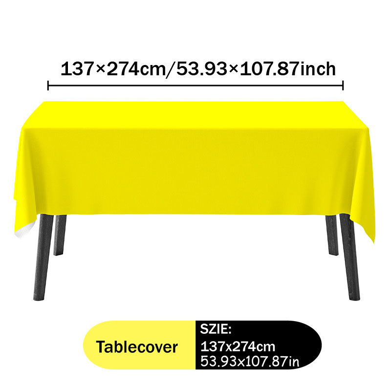 ชุดผ้าปูโต๊ะสีเหลืองพร้อมผ้าเช - Table Cloth Disposable บทวิจารณ์และราคา