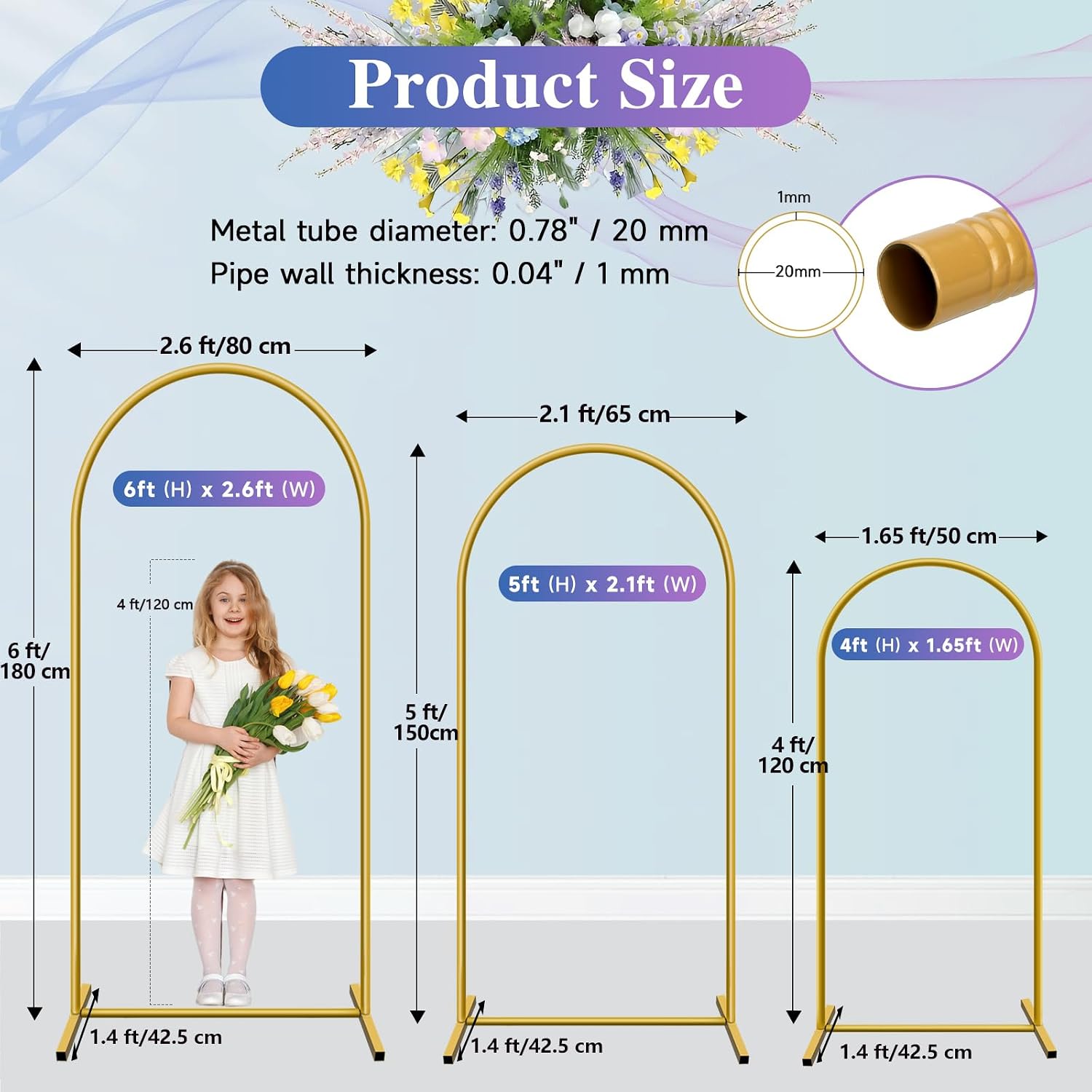 ชุดขาตั้งฉากหลังโลหะทรงโค้ง He - Balloon Arch Kit บทวิจารณ์และราคา