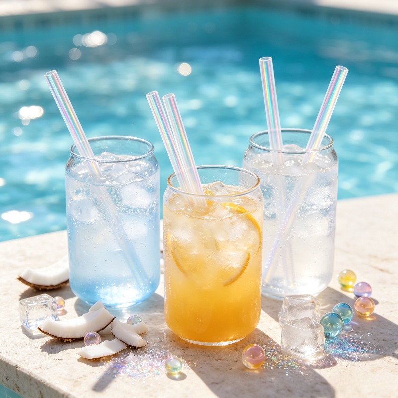 25/50/100PCS หลอดกระดาษเลเซอร์ - Paper Straw Color บทวิจารณ์และราคา