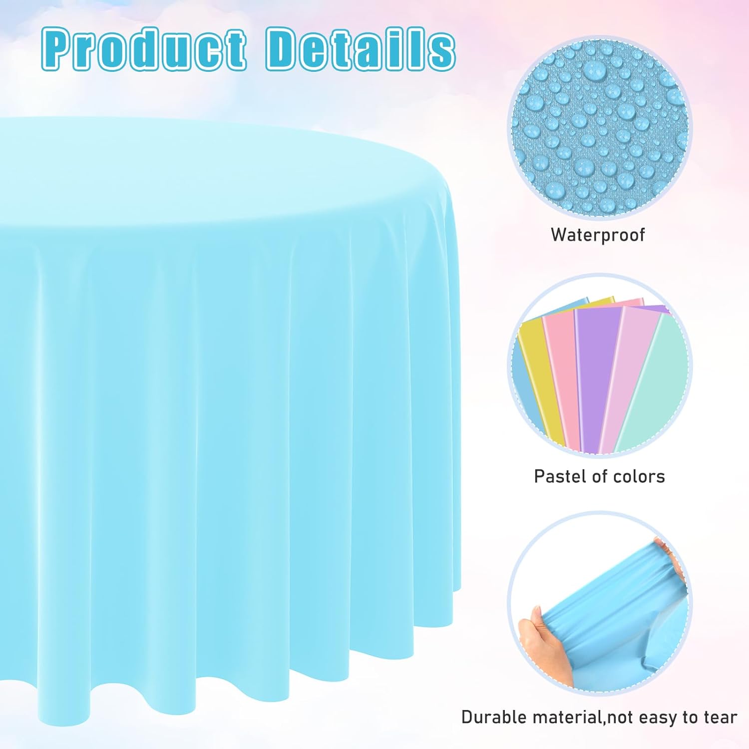 ผ้าปูโต๊ะสีทึบทรงกลมแบบใช้แล้ว - Table Cloth Disposable บทวิจารณ์และราคา