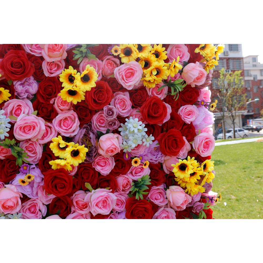 ฉากหลังดอกไม้สีแดงสำหรับงานแต่ - Flower Wall Panel บทวิจารณ์และราคา
