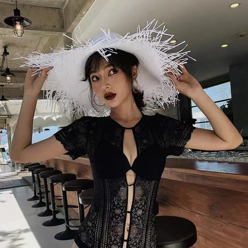 ฤดูร้อนใหม่กว้าง Brimmed สีทึบ - Paper Straw Color บทวิจารณ์และราคา