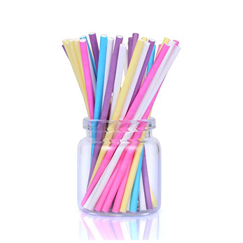 100 ชิ้น/ล็อตกระดาษ Lollipop S - Paper Straw Color บทวิจารณ์และราคา